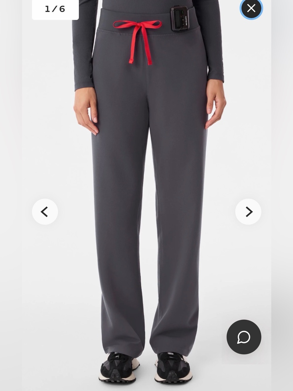 Figs Livingston High-Rise Straight-Leg Scrub Pant In Charcoal